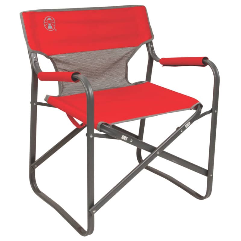Custom Coleman Outpost Breeze Deck Chair Red
